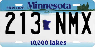 MN license plate 213NMX