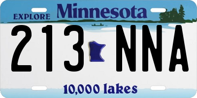 MN license plate 213NNA