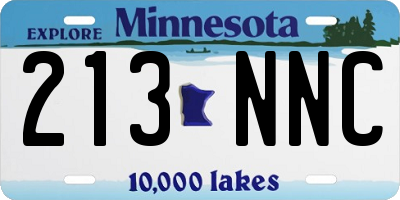 MN license plate 213NNC