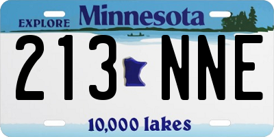 MN license plate 213NNE
