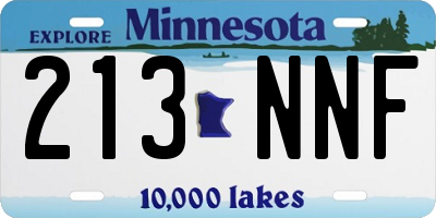 MN license plate 213NNF