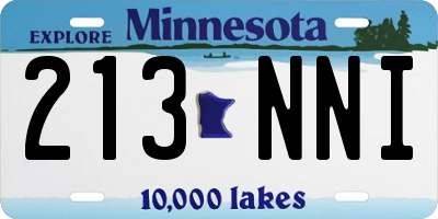 MN license plate 213NNI