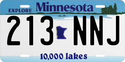 MN license plate 213NNJ