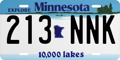MN license plate 213NNK