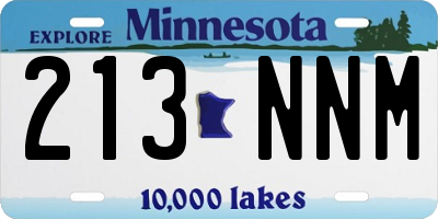 MN license plate 213NNM