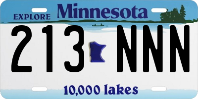 MN license plate 213NNN