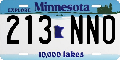 MN license plate 213NNO