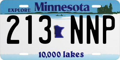 MN license plate 213NNP