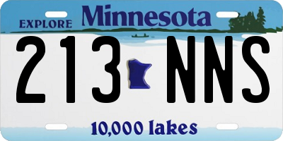 MN license plate 213NNS