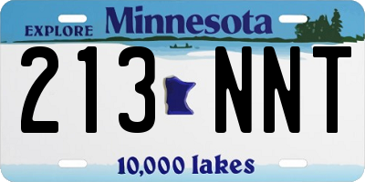MN license plate 213NNT