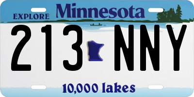 MN license plate 213NNY