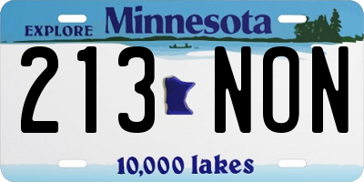 MN license plate 213NON