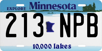 MN license plate 213NPB
