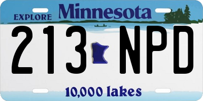 MN license plate 213NPD