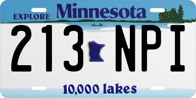 MN license plate 213NPI