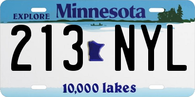 MN license plate 213NYL