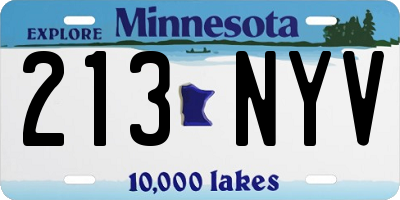 MN license plate 213NYV