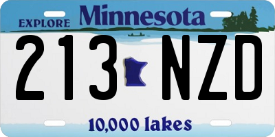 MN license plate 213NZD