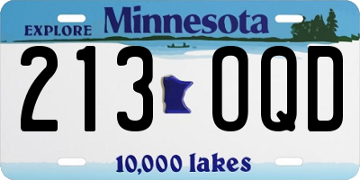 MN license plate 213OQD