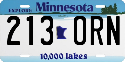 MN license plate 213ORN