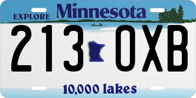 MN license plate 213OXB