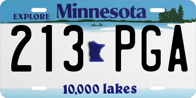MN license plate 213PGA