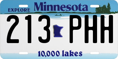 MN license plate 213PHH