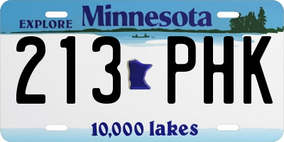 MN license plate 213PHK