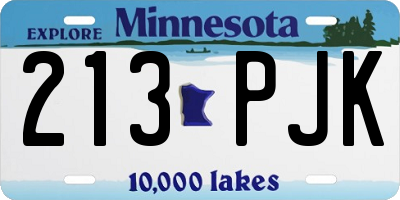 MN license plate 213PJK
