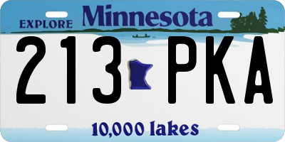 MN license plate 213PKA