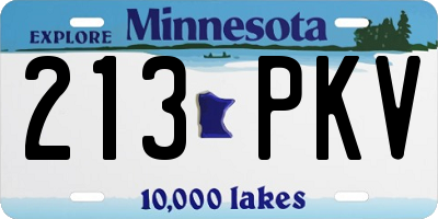 MN license plate 213PKV
