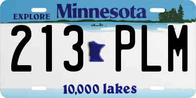 MN license plate 213PLM