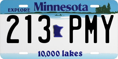MN license plate 213PMY