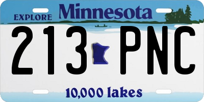MN license plate 213PNC