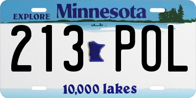 MN license plate 213POL