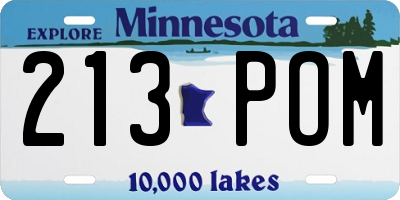 MN license plate 213POM