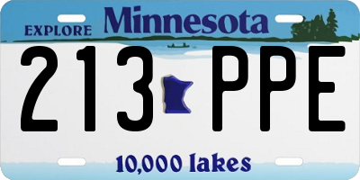 MN license plate 213PPE
