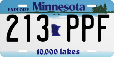 MN license plate 213PPF