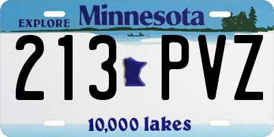 MN license plate 213PVZ