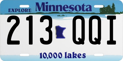 MN license plate 213QQI