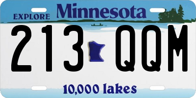 MN license plate 213QQM