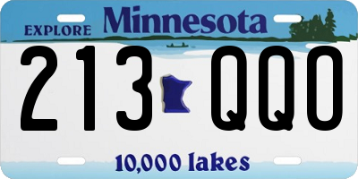 MN license plate 213QQO