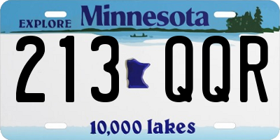 MN license plate 213QQR