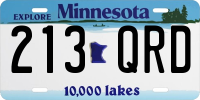 MN license plate 213QRD