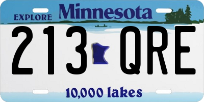 MN license plate 213QRE
