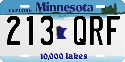 MN license plate 213QRF