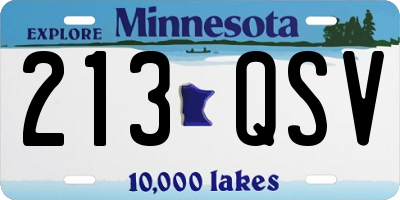 MN license plate 213QSV