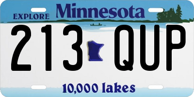 MN license plate 213QUP