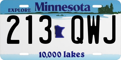 MN license plate 213QWJ