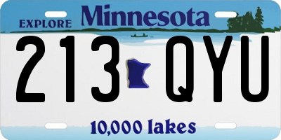 MN license plate 213QYU